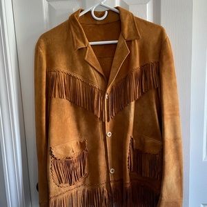 Vintage women’s handmade leather deerskin jacket.